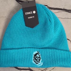 Stance Teal Beanie with Skull Motif